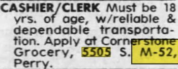 Cornerstone Grocery - Jun 7 1992 Ad